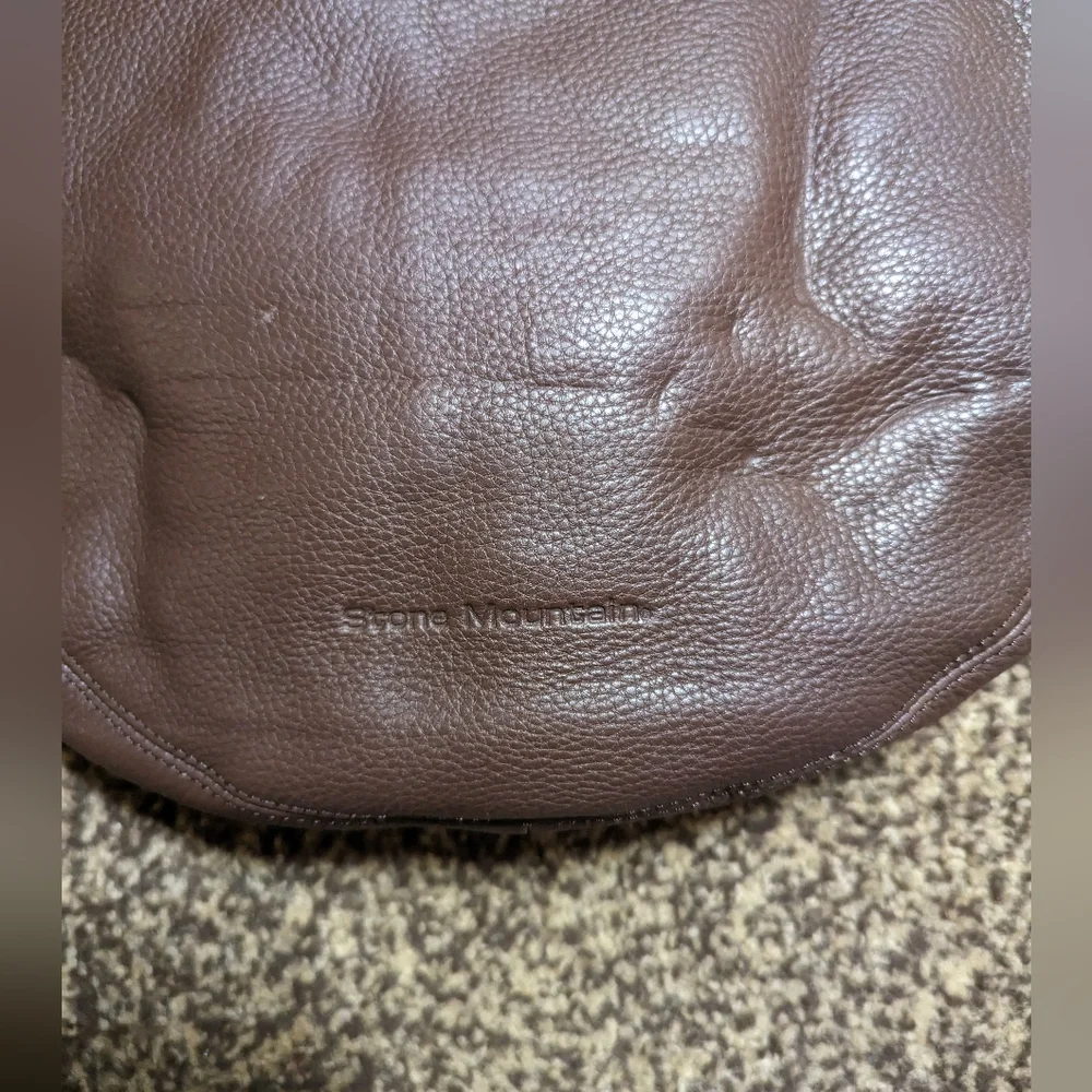 STONE MOUNTAIN Shoulder Bag Brown Leather Silver Hardware 13 X 14 NWT - Picture 3 of 8